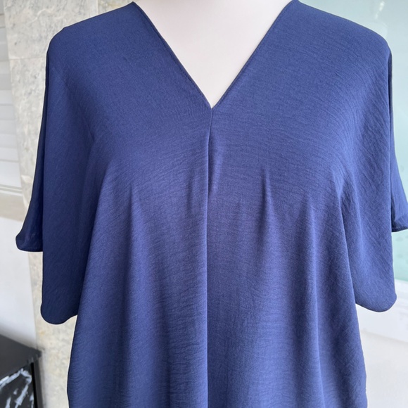 0051/ Navy Color Kaftan with Polyester Crinkle Crepe Material - Picture 7 of 9